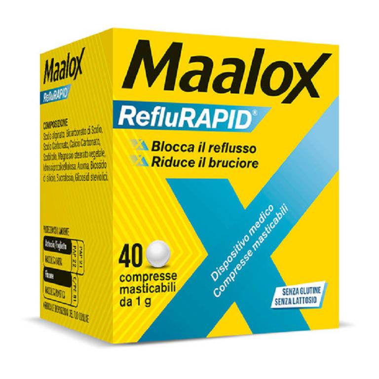 MAALOX REFLURAPID 40 COMPRESSE MASTICABILI - fitfarma.it