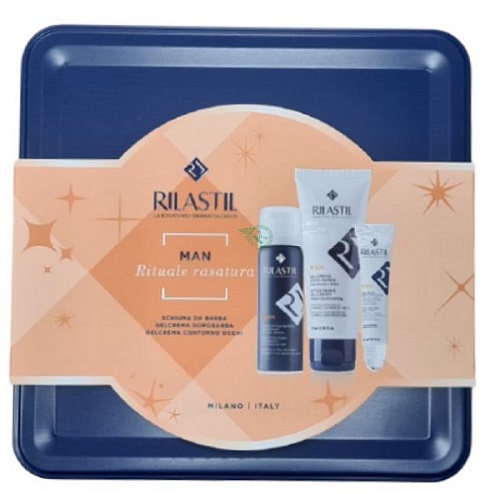 RILASTIL COFANETTO MAN 1 RILASTIL MAN GEL CREMA DOPOBARBA 75 ML + 1 RILASTIL MAN SCHIUMA DA BARBA 200 ML - fitfarma.it