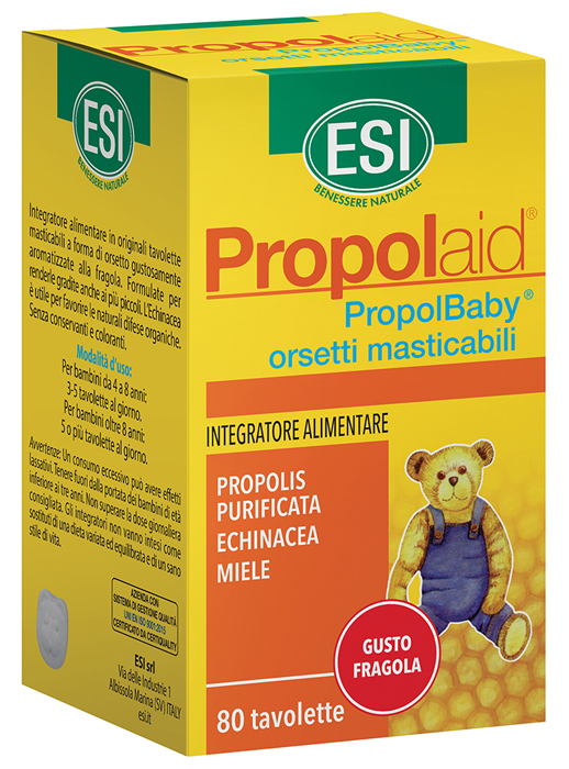 ESI PROPOLAID PROPOLBABY ORSETTI 80 COMPRESSE MASTICABILI - fitfarma.it