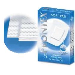 GARZA PRONTEX SOFT PAD COMPRESSA 5X7 CM 5 PEZZI - fitfarma.it