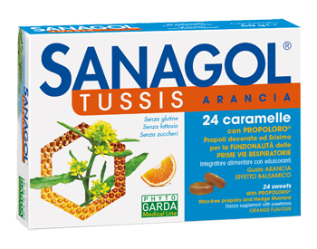 SANAGOL TUSSIS ARANCIA 24 CARAMELLE - fitfarma.it