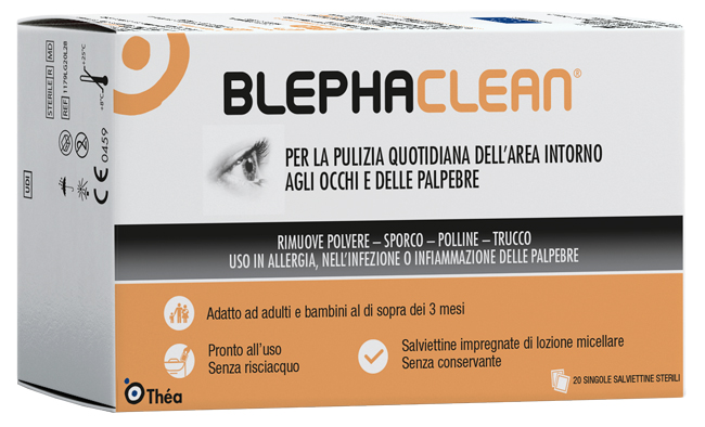 BLEPHACLEAN GARZE OCULARI STERILI A BASE DI ACIDO IALURONICO 20 PEZZI - fitfarma.it