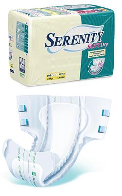 PANNOLONE PER INCONTINENZA SERENITY SOFTDRY FORMATO EXTRA TAGLIA MEDIUM 30 PEZZI - fitfarma.it