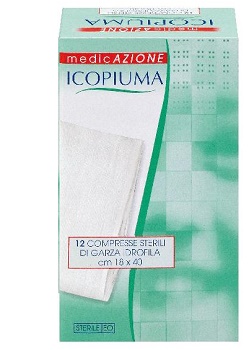 GARZA COMPRESSA IDROFILA ICOPIUMA 18X40CM 12 PEZZI - fitfarma.it