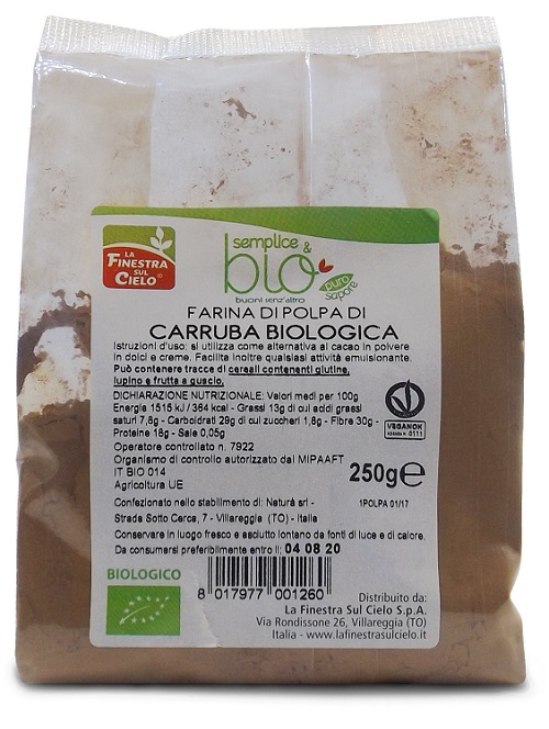 POLPA DI CARRUBA FARINA BIO 250 G - fitfarma.it