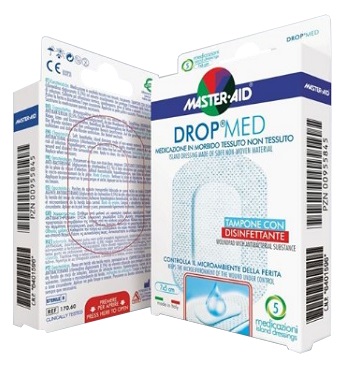 MEDICAZIONE COMPRESSA AUTOADESIVA DERMOATTIVA IPOALLERGENICA AERATA MASTER-AID DROP MED 10X8 5 PEZZI - fitfarma.it