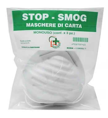 MASCHERE DI CARTA STOP-SMOG MONOUSO 3 PEZZI - fitfarma.it