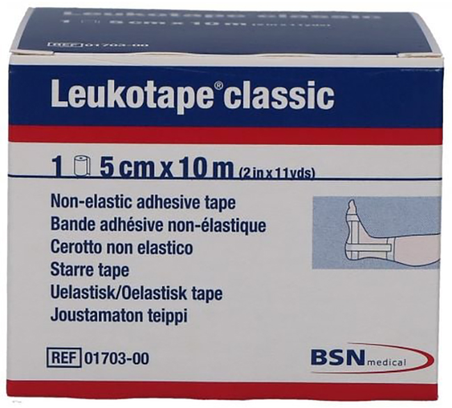 LEUKOTAPE BENDA ANELASTICA PER BENDAGGI FUNZIONALI 5X100 CM - fitfarma.it