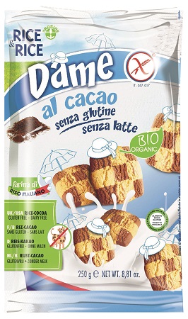 RICE&RICE DAME DI RISO CON CACAO SENZA LATTE 250 G - fitfarma.it