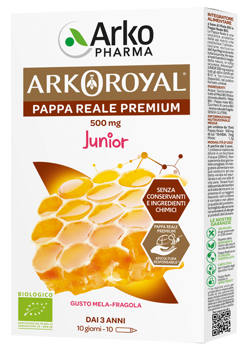 ARKOROYAL PAPPA REALE BIOLOGICA 500 MG 10 UNICA DOSE - fitfarma.it
