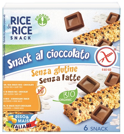 RICE&RICE SNACK DI RISO AL CIOCCOLATO 6 X 21 G SENZA LIEVITO - fitfarma.it