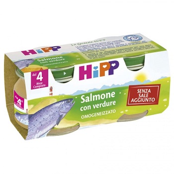 HIPP OMOGENEIZZATO SALMONE CON VERDURE 2X80 G - fitfarma.it