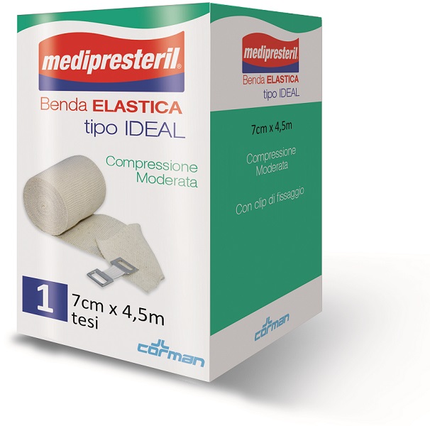 BENDA ELASTICA MEDIPRESTERIL IDEAL CM7X45MT - fitfarma.it