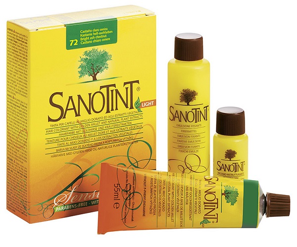 SANOTINT LIGHT TINTURA PER CAPELLI NUMERO 72 CASTANO CHIARO CENERE TUBO IN ASTUCCIO DI CARTONE 125 ML - fitfarma.it