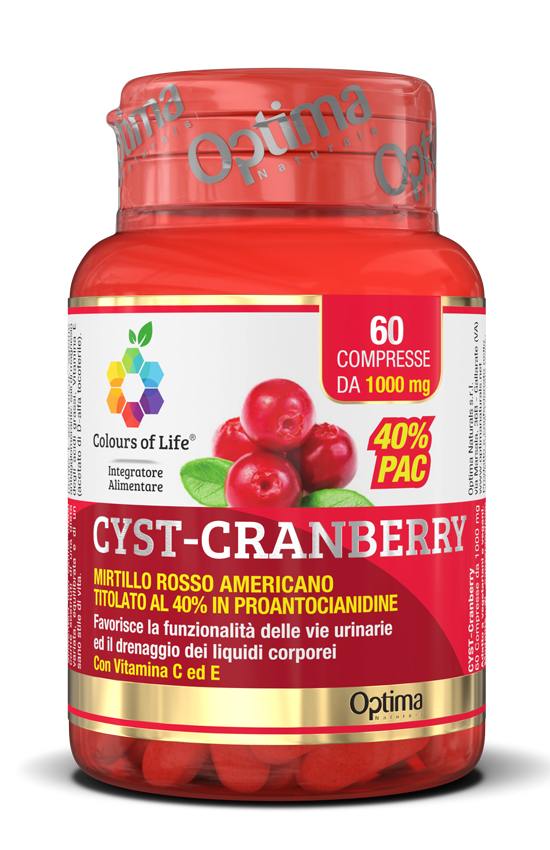 COLOURS OF LIFE CYST-CRANBERRY CON VITAMINA C E 60 COMPRESSE 1000 MG - fitfarma.it