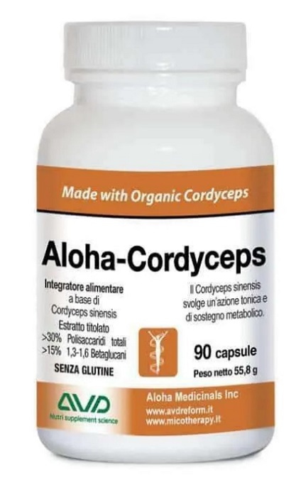 ALOHA CORDYCEPS 90 CAPSULE FLACONE 55,8 G - fitfarma.it