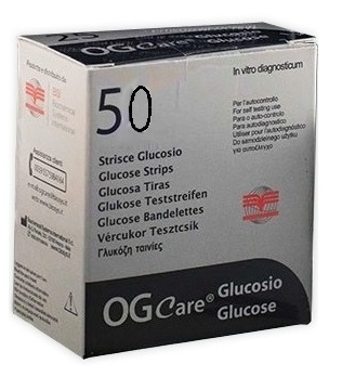 STRISCE MISURAZIONE GLICEMIA OGCARE 50 PEZZI - fitfarma.it