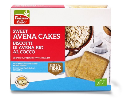FSC SWEET AVENA CAKES BISCOTTI DI AVENA AL COCCO BIO SENZA LIEVITO DI BIRRA SENZA LATTE CO NOLIO DI GIRASOLE SENZA OLIO DI PALMA 250 G - fitfarma.it