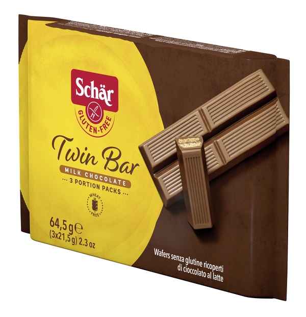 SCHAR TWIN BAR WAFERS RICOPERTI DI CIOCCOLATO AL LATTE 3 PEZZI DA 21,5 G - fitfarma.it