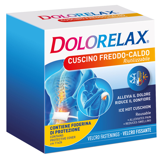 DOLORELAX ICE HOT CUSCINO RIUTILIZZABILE CON VELCRO FISSANTE 11X26 CM - fitfarma.it