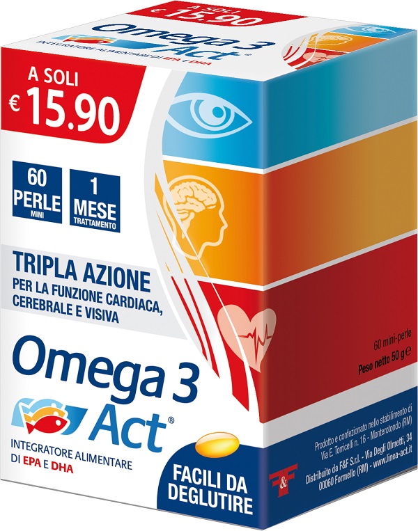 OMEGA 3 ACT 540MG + VITAMINA E 60 PERLE MINI - fitfarma.it