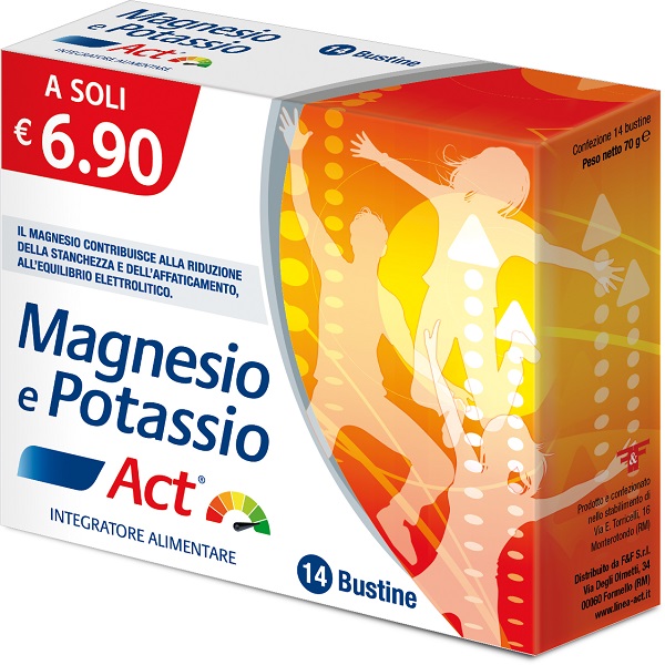 MAGNESIO E POTASSIO ACT 14 BUSTINE 5 G - fitfarma.it