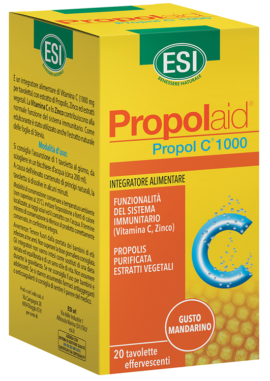 ESI PROPOLAID PROPOL C 1000 MG 20 TAVOLETTE EFFERVESCENTI - fitfarma.it