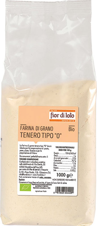 FARINA FINE DI GRANO TENERO 0 BIOLOGICO 1000 G - fitfarma.it