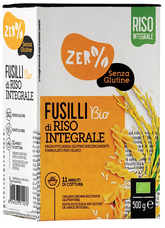 ZERO% GLUTINE FUSILLI DI RISO INTEGRALE SENZA GLUTINE BIO 500 G - fitfarma.it