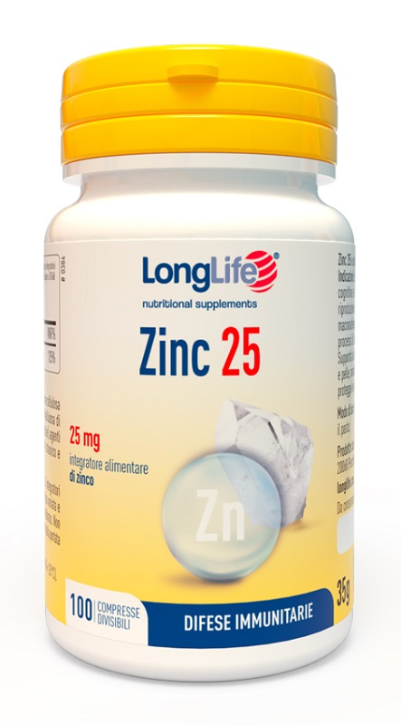 LONGLIFE ZINC 25 MG 100 COMPRESSE - fitfarma.it