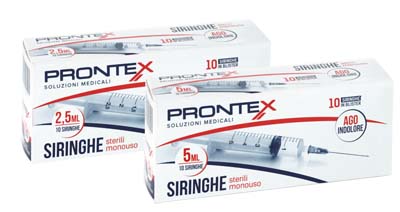 SIRINGA PRONTEX 5 ML AGO IND 10 PEZZI - fitfarma.it