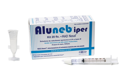 ALUNEB KIT SOLUZIONE IPERTONICA 3% 20 FLACONCINI + MAD NASAL ATOMIZZATORE - fitfarma.it