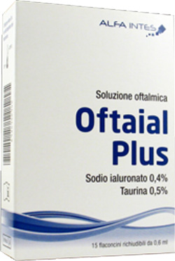 SOLUZIONE OFTALMICA OFTAIAL PLUS ACIDO IALURONICO 0,4% E TAURINA 15 FLACONCINI RICHIUDIBILI DA 0,6 ML - fitfarma.it
