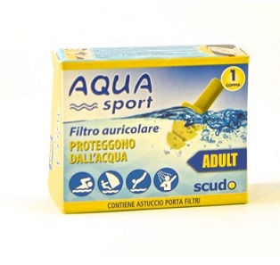 FILTRO AURICOLARE PER ADULTO EARPLUG SCUDO AQUASPORT 2 PEZZI - fitfarma.it
