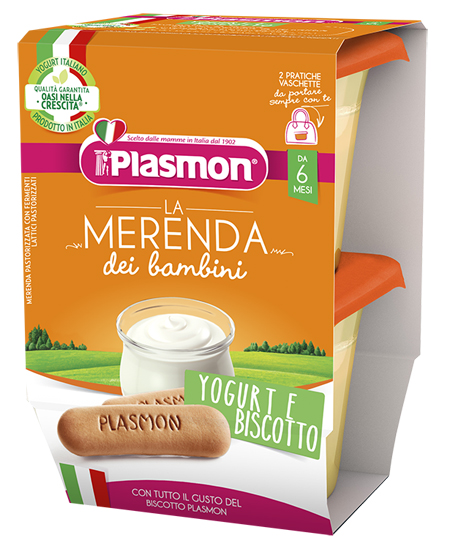 PLASMON LA MERENDA DEI BAMBINI SAPORE DI NATURA YOGURT BISCOTTO ASETTICO 2 X 120 G - fitfarma.it