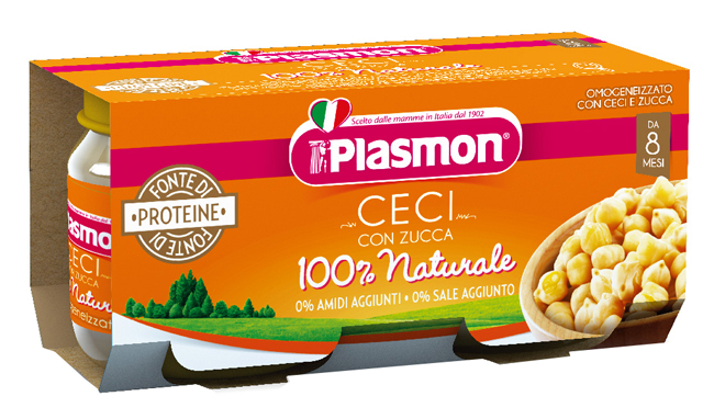 PLASMON OMOGENEIZZATO CECI/ZUCCA 2 X 80 G - fitfarma.it