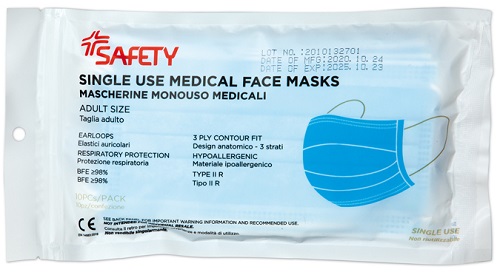 MASCHERINA CHIRURGICA 10 PEZZI - fitfarma.it