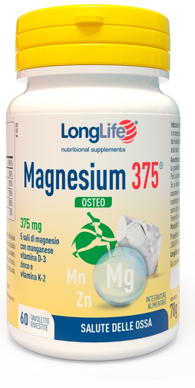 LONGLIFE MAGNESIUM 375 OSTEO 60 TAVOLETTE - fitfarma.it