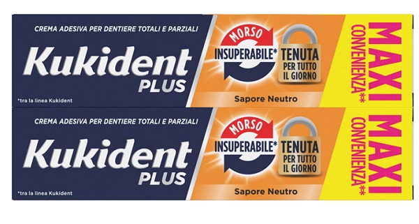KUKIDENT BIPACCO MORSO INSUPERABILE CREMA ADESIVA DENTIERE 57 G X 2 - fitfarma.it