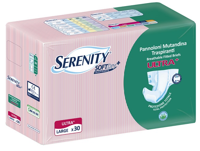 PANNOLONE A MUTANDINA SERENITY FITTED ULTRA + ALOE L 30 PEZZI - fitfarma.it