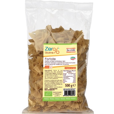 ZER% GLUTINE FARFALLE DI RISO INTEGRALE BIO 500 G - fitfarma.it