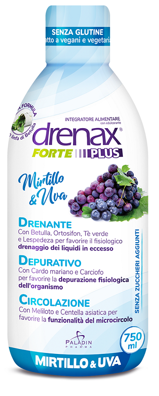 DRENAX FORTE PLUS ORIGINALE CON MIRTILLO E UVA 750 ML - fitfarma.it