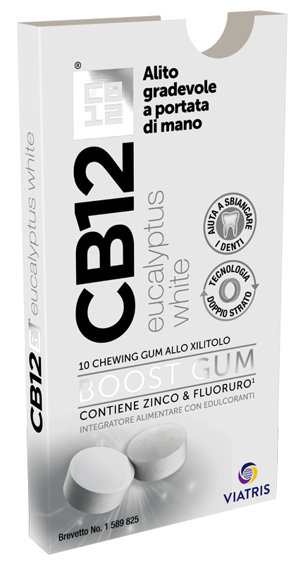 CB12 BOOST EUCALYPTUS WHITE 10 CHEWING GUM - fitfarma.it