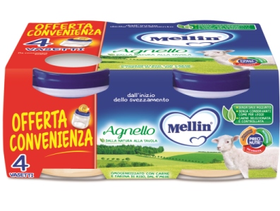 MELLIN OMOGENEIZZATO AGNELLO 4 PEZZI X 80 G - fitfarma.it