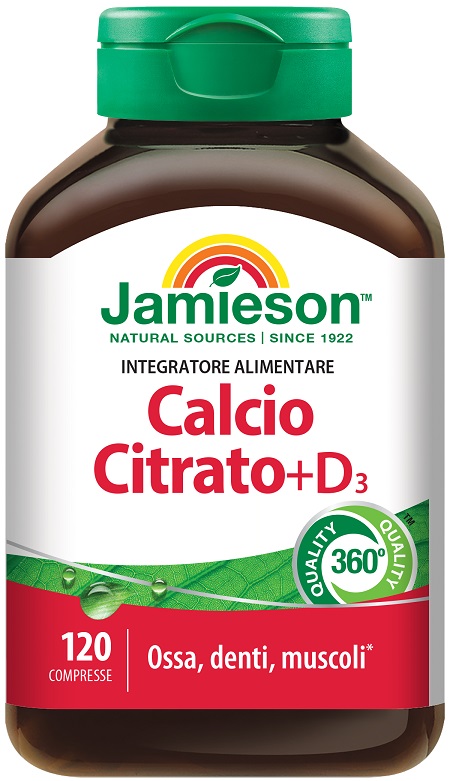 JAMIESON CALCIO CITRATO + VITAMINA D3 120 COMPRESSE - fitfarma.it