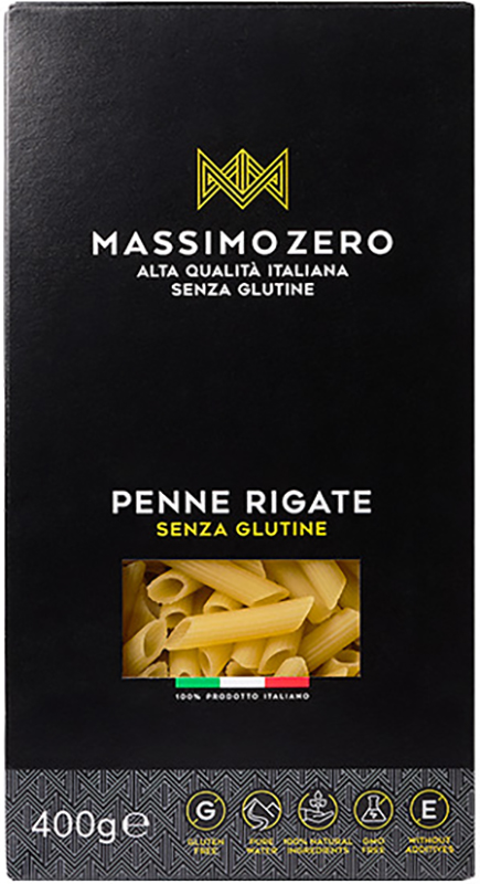 MASSIMO ZERO MEZZE PENNE RIGATE 400 G - fitfarma.it