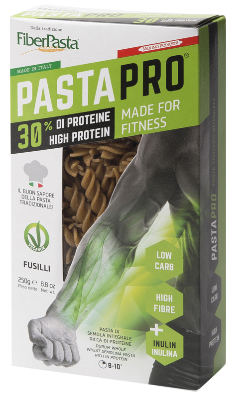 PASTAPRO FUSILLI INTEGRALI 30% PROTEINE 250 G - fitfarma.it