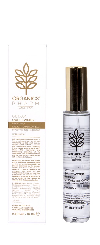 ORGANICS PHARM SWEET WATER PROFUMO DELICATO PER CAPELLI FINOCCHIO E ROSA 15 ML - fitfarma.it