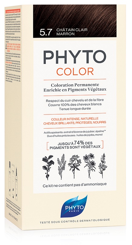 PHYTOCOLOR 5,7 CASTANO CHIARO TAB LATTE + CREMA + MASCHERA + 1 PAIO DI GUANTI - fitfarma.it