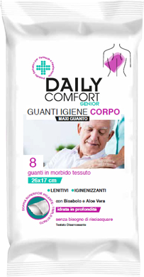 DAILY COMFORT SENIOR GUANTO DETERGENTE 8 PEZZI - fitfarma.it